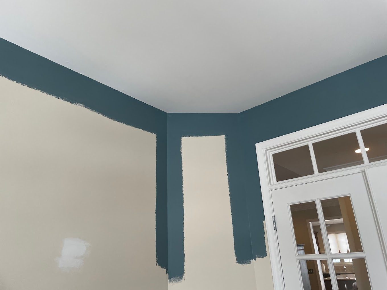 In progress home interior painting job in Manassas, VA, by Antonio's Painting and Renovations.